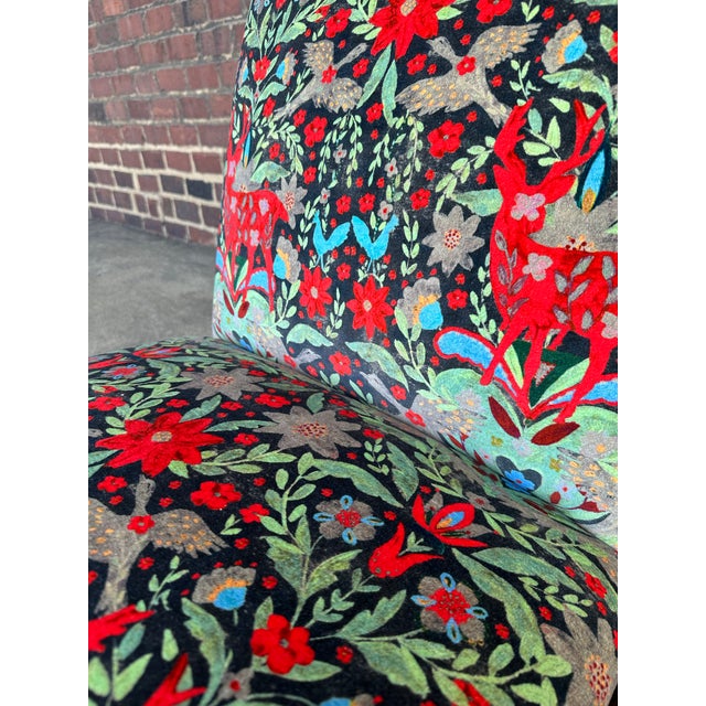 Red Pair of Kroehler Slipper Chairs Mind the Gap Fabric For Sale - Image 8 of 11