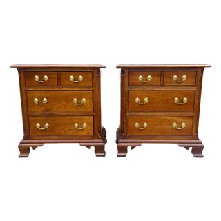 Stickley 18th Century Style Cherry Night Stands For Sale