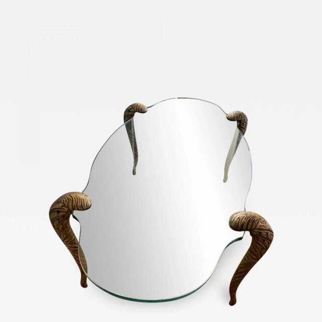 Transparent 1960s Hollywood Regency Glass & Gilt Wood Cabriole Leg Coffee Table For Sale - Image 8 of 8