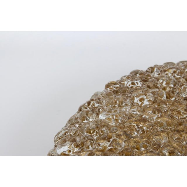 1970s Round Murano Amber Bubble Flushmount Light attributed to Hillebrand, Germany, 1970s For Sale - Image 5 of 10