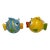 Vintage Ceramic Whimsical Bubble Fish Salt and Pepper Shakers For Sale