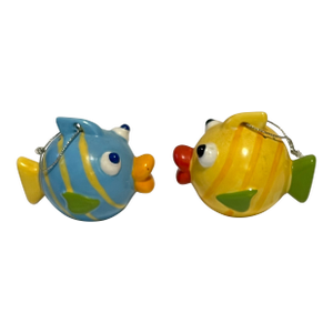 Vintage Ceramic Whimsical Bubble Fish Salt and Pepper Shakers