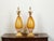 A pair of Italian Venetian Murano glass pineapple style table lamps from the 20th century, with cross-hatched motifs, gilt...