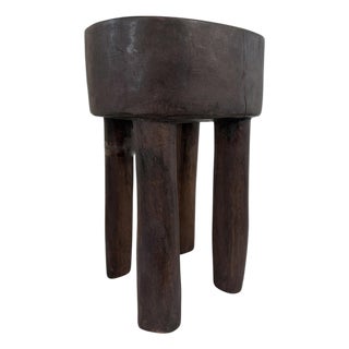 Vintage African Wood Milk Stool Hehe Gogo People Tanzania 12.75 " H For Sale