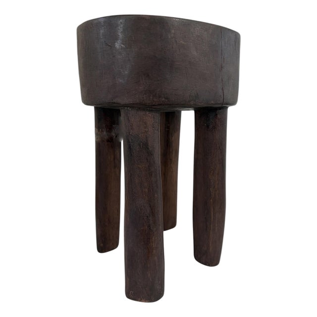 Vintage African Wood Milk Stool Hehe Gogo People Tanzania 12.75 " H For Sale