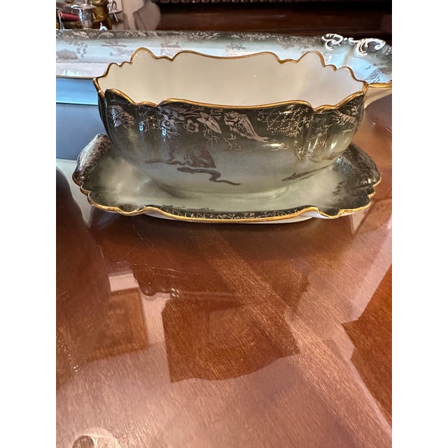 Metal Late 19th Century Haviland Limoges Fish Service. Platter, Sauce, 14 Plates - 14 pcs For Sale - Image 7 of 10