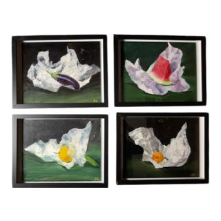 Fruits an Original Group of Oil Painted Fruits by Susan Cohen - Set of 4 For Sale