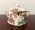Crown Ducal porcelain transferware sugar and creamer, chintz pattern Festival, c1925-1930, made in England. Both pieces...