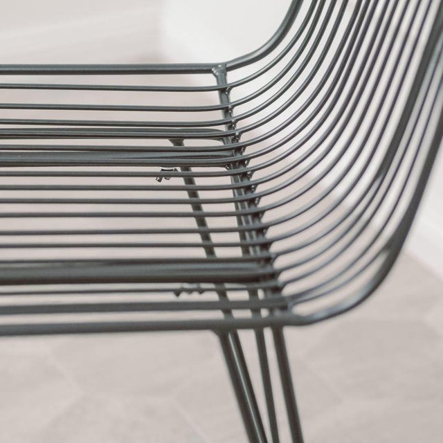 Industrial Style Black Metal Wire Chair For Sale - Image 5 of 8