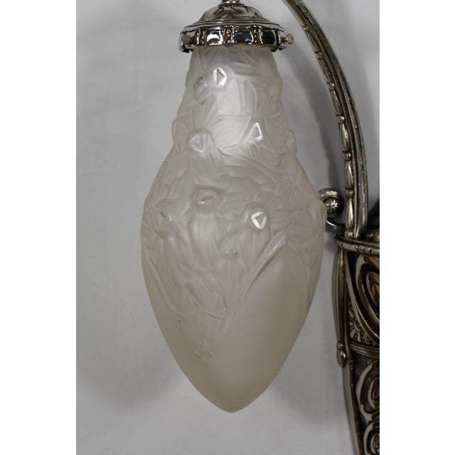 Large French Art Deco Wall Sconces by Delatte 1920s France - A Pair For Sale - Image 6 of 12