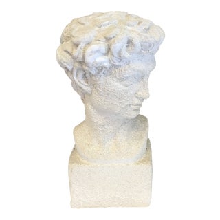 1980s Vintage Primitive White Head of David Statue For Sale