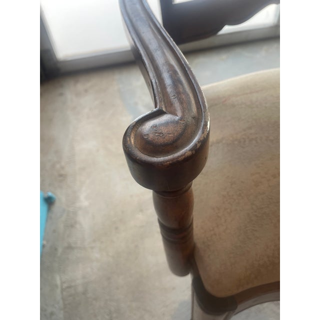 1980s Pair of French Country Dining Room Arm Chairs For Sale - Image 4 of 17