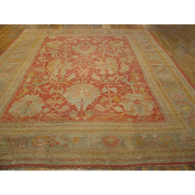 19th Century Turkish Oushak Carpet ( 12' x 15'6" - 365 x 472 ) Antique Oushak Turkish 1880s Rug, Country of Origin:...