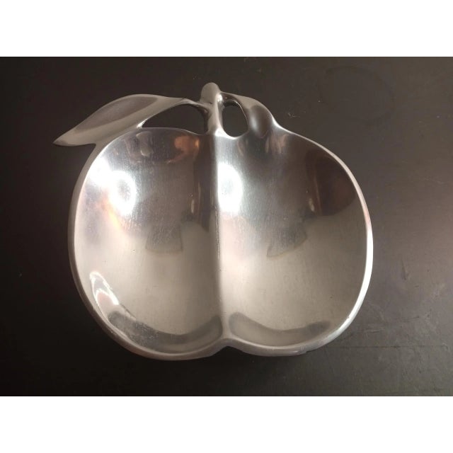 Metal Vintage Silverplated Apple Shaped Divided Bowl, Made in India For Sale - Image 7 of 7