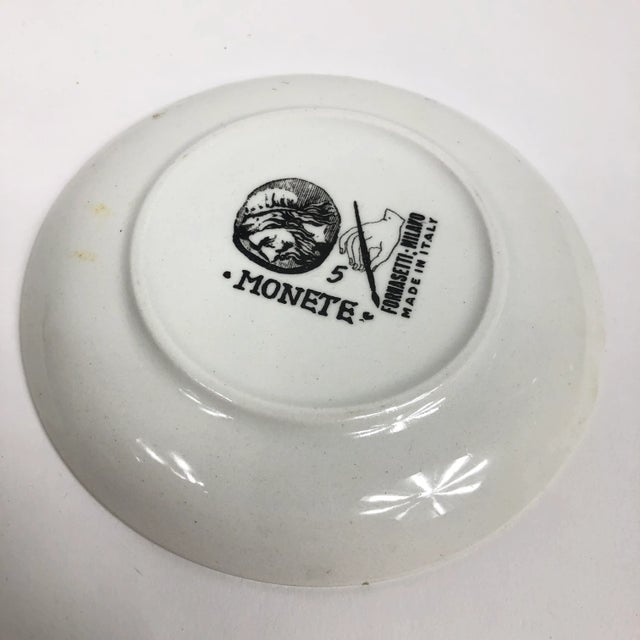 1950s Set of Seven Gold Porcelain “Monete” Coasters by Piero Fornasetti For Sale - Image 5 of 6