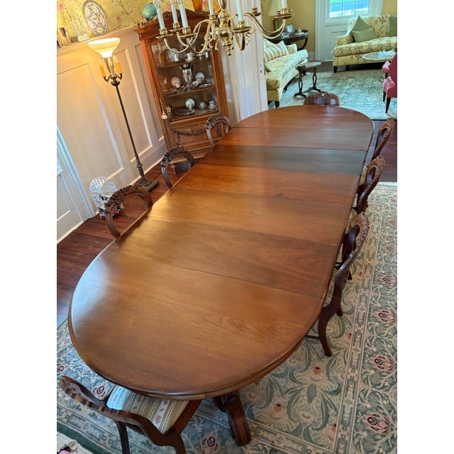 Mid 19th Century Circa 1865 Rococo Walnut Dining Table and Chairs For Sale - Image 5 of 9