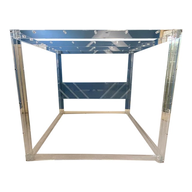 1970's Lucite King Size Bed With Canopy Mirror Ceiling Option For Sale