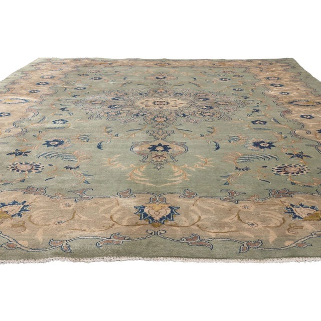 Neoclassical Late 20th Century Late 20th Century Vintage Persian Kashan Rug - 08'04 X 11'06 For Sale - Image 3 of 9