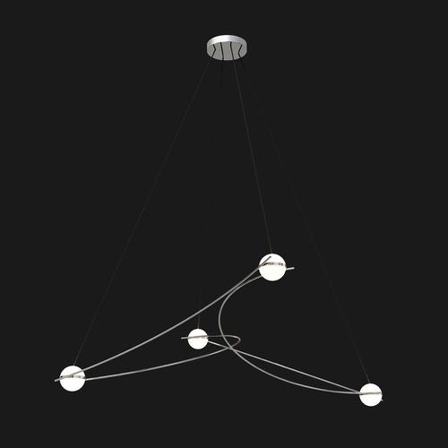 Contemporary Kosmos 4l Chandelier in Polished Stainless Steel by Moss Objects For Sale - Image 3 of 10