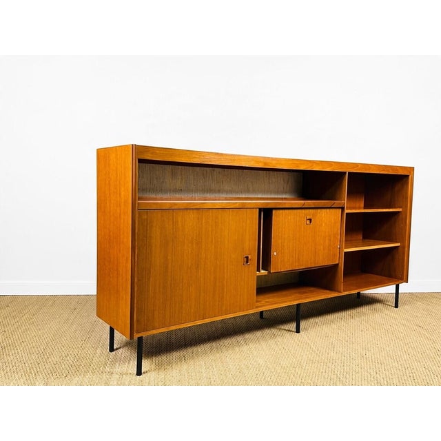 Tall Scandinavian Teak Sideboard, 1960s For Sale - Image 12 of 17