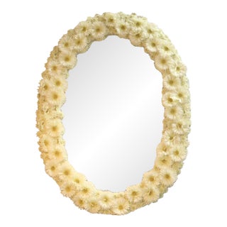 Large Handcrafted Daisy Flower Wall Mirror For Sale