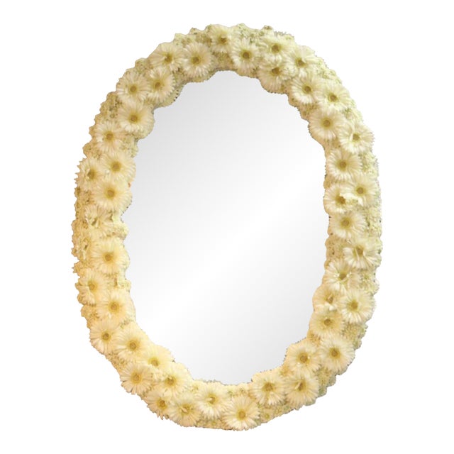 Large Handcrafted Daisy Flower Wall Mirror For Sale