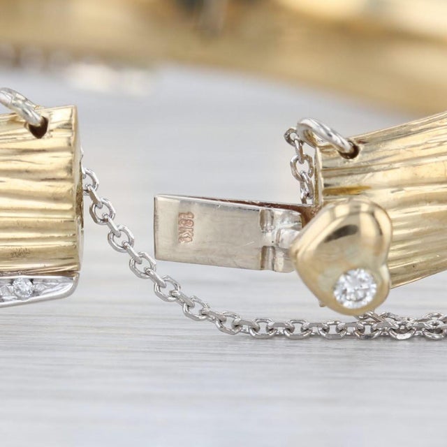 Roberto Coin Elephant Collection 0.50ctw Diamond Bangle Bracelet 18k Yellow Gold For Sale - Image 4 of 7