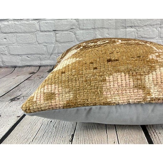 20 x 20 Rug Pillow Sultanate Golden Turkish Pillow Cushion Cover For Sale - Image 4 of 4