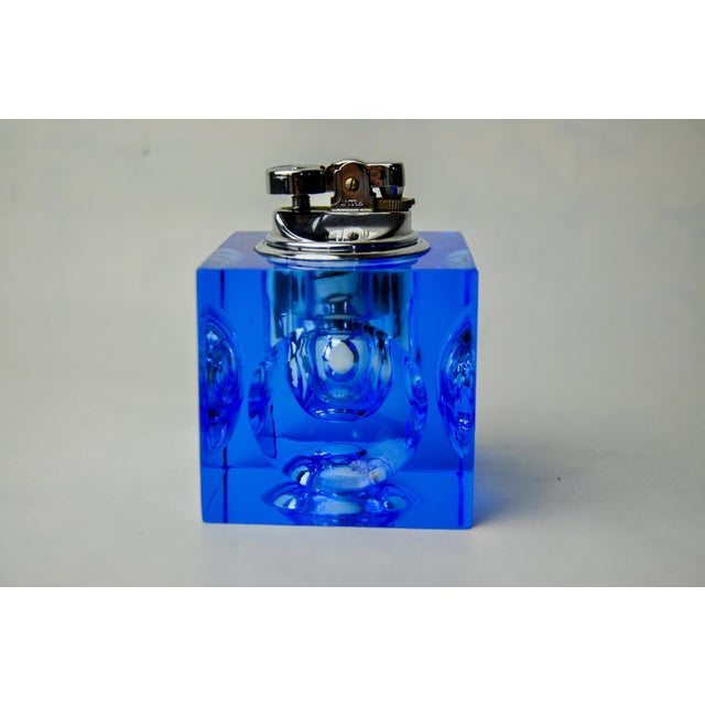 Blue Murano Glass Lighter attributed to Antonio Imperatore, Italy, 1970s For Sale - Image 4 of 7
