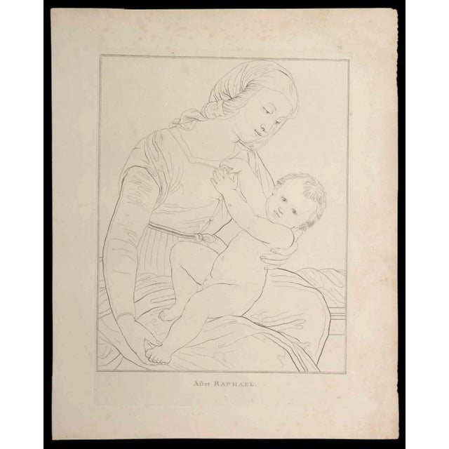 Mother and baby after Raphael is an original etching artwork realized by Thomas Holloway for Johann Caspar Lavater's...