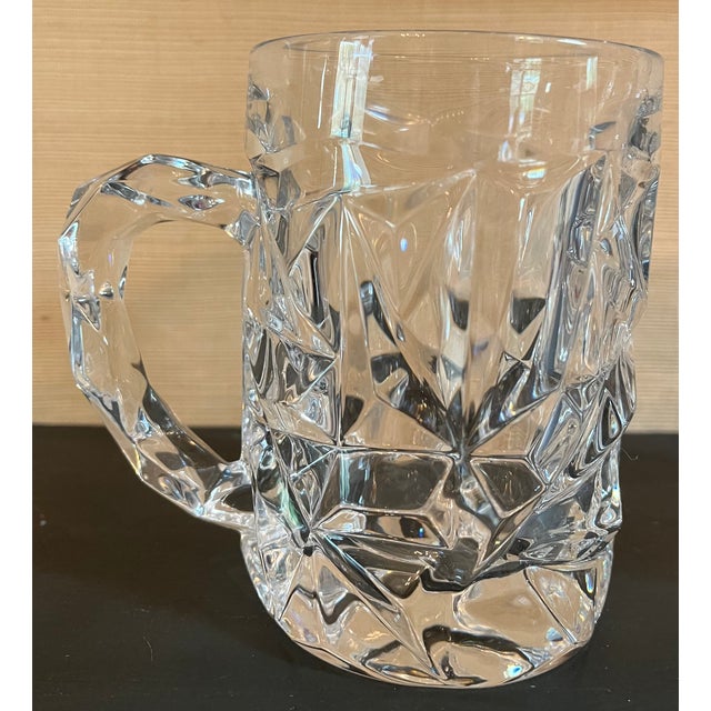 1980s 1980s Tiffany & Co. "Ice Rock" Cut Crystal Glass Beer Mugs Pair For Sale - Image 5 of 10