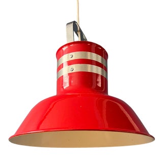Space Age Red Bucket Pendant Lamp from Ateljé Lyktan For Sale