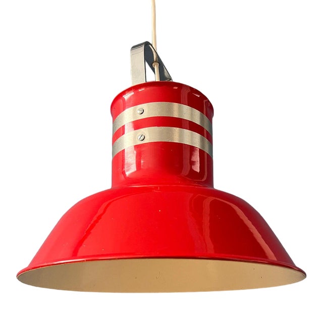 Space Age Red Bucket Pendant Lamp from Ateljé Lyktan For Sale
