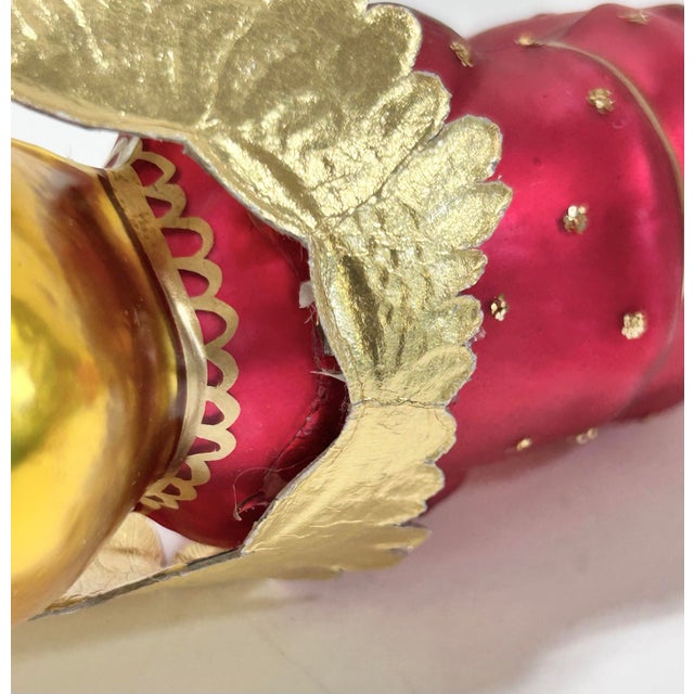 Red Vintage German Glass Praying Angel Christmas Ornaments – Pair For Sale - Image 8 of 8