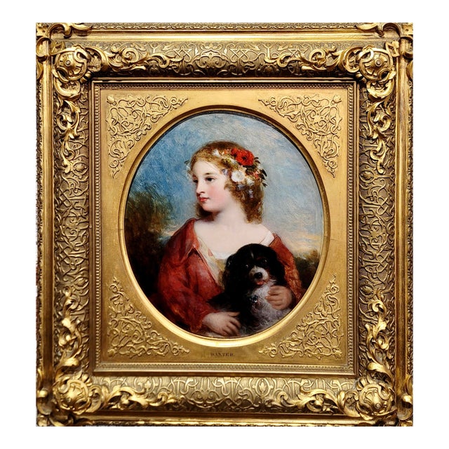 Charle Baxter-Portrait of a Young Girl W/Her Cavalier King