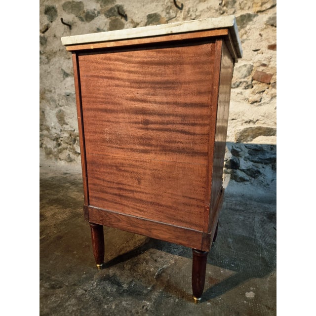 French Empire Bedside Cabinet with Marble Top, 19th Century For Sale - Image 15 of 16