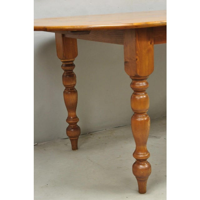 Vintage French Country Oval Pine Wood 78" Baluster Leg Farmhouse Dining Table For Sale - Image 4 of 18