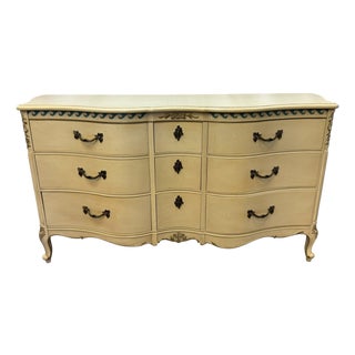 Vintage Drexel French Shabby Chic Style Triple Dresser For Sale