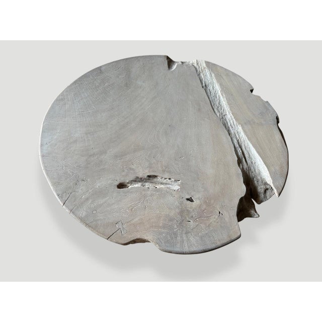 Andrianna Shamaris St. Barts Organic Teak Wood Round Table For Sale In New York - Image 6 of 6