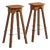 Mid-Century Bar Stools in Oak and Wrought Iron, 1940s, Set of 2 For Sale