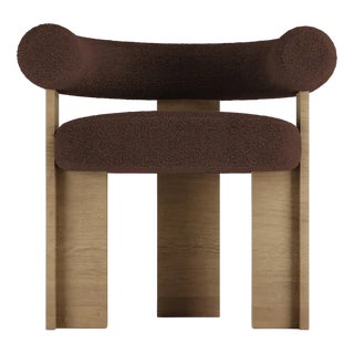 Collector Modern Cassette Chair in Bouclé Dark Brown Fabric by Alter Ego For Sale