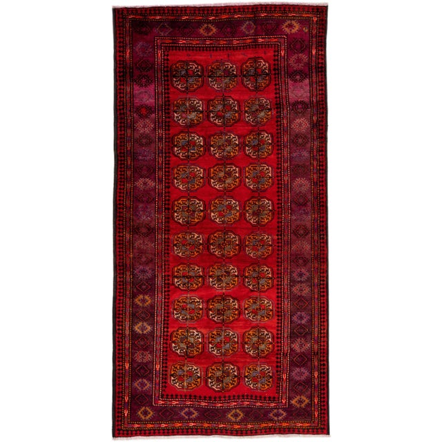 Textile 1960s Vintage Persian Shiraz Handmade Red All-Over Wool Rug For Sale - Image 7 of 7