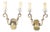 Scrolled Brass Wall Sconces with Crystal Bobeches attributed to Jules Leleu, 1950s, Set of 2 For Sale