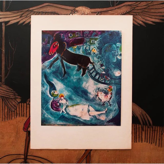 The School of Paris 1940s After Marc Chagall, "The Madonna and the Sledge" First Edition Offset Lithograph For Sale - Image 3 of 7