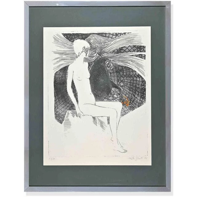 Mid-Century Modern Leo Guida, Woman, Original Etching, 1972 For Sale - Image 3 of 3
