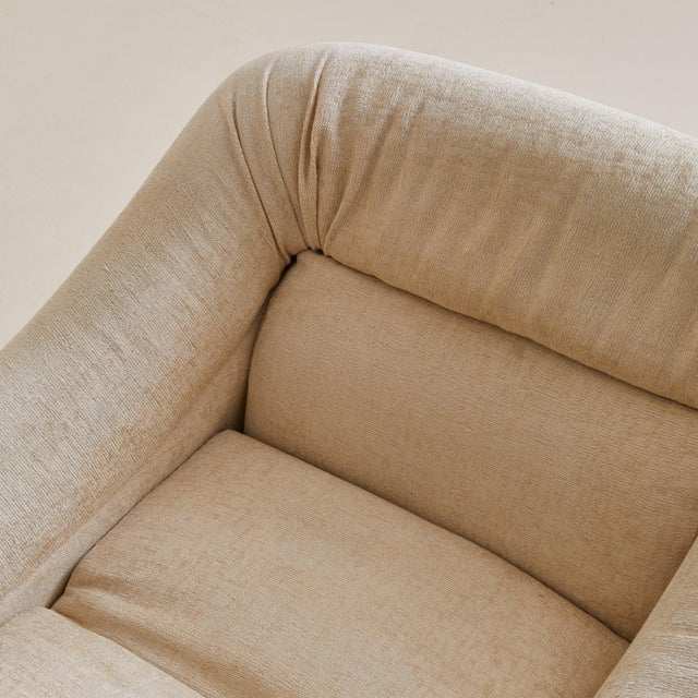Off-white Italian Lounge Chair in Original Ivory Upholstery, 1970s - 2 Available For Sale - Image 8 of 11