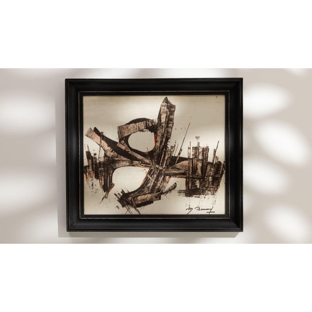 Mid 20th Century France Brown Wood Painting For Sale - Image 10 of 15