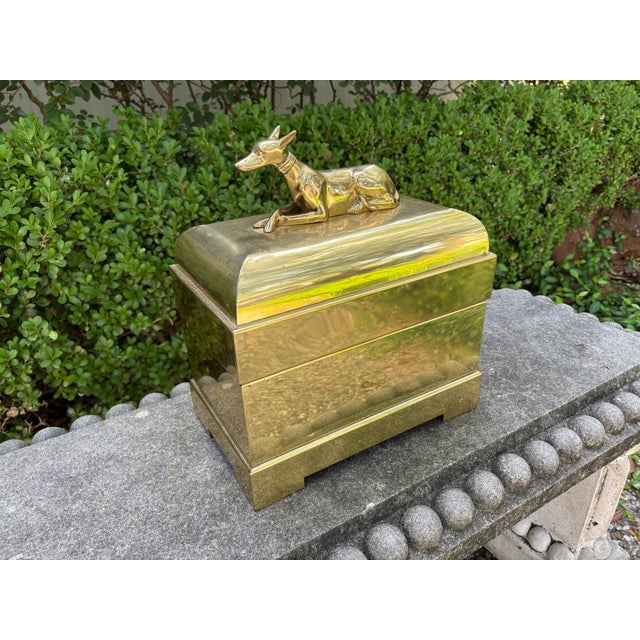 1980s 1980s Chapman Brass Box With Whippet Handles For Sale - Image 5 of 16