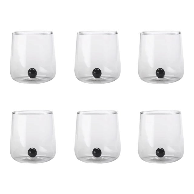 Zafferano Bilia Tumbler Black - Set of 6 For Sale