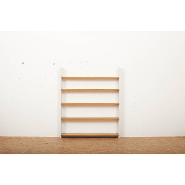 Open Shelf Bookcase in Grey Wood with Veneered Shelves by Erika Schlaepfer-Thoene for Hegnauer, 1956, in Good conditions....